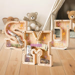 Personalized Wooden Letter Piggy Bank-Good Gift For Kids