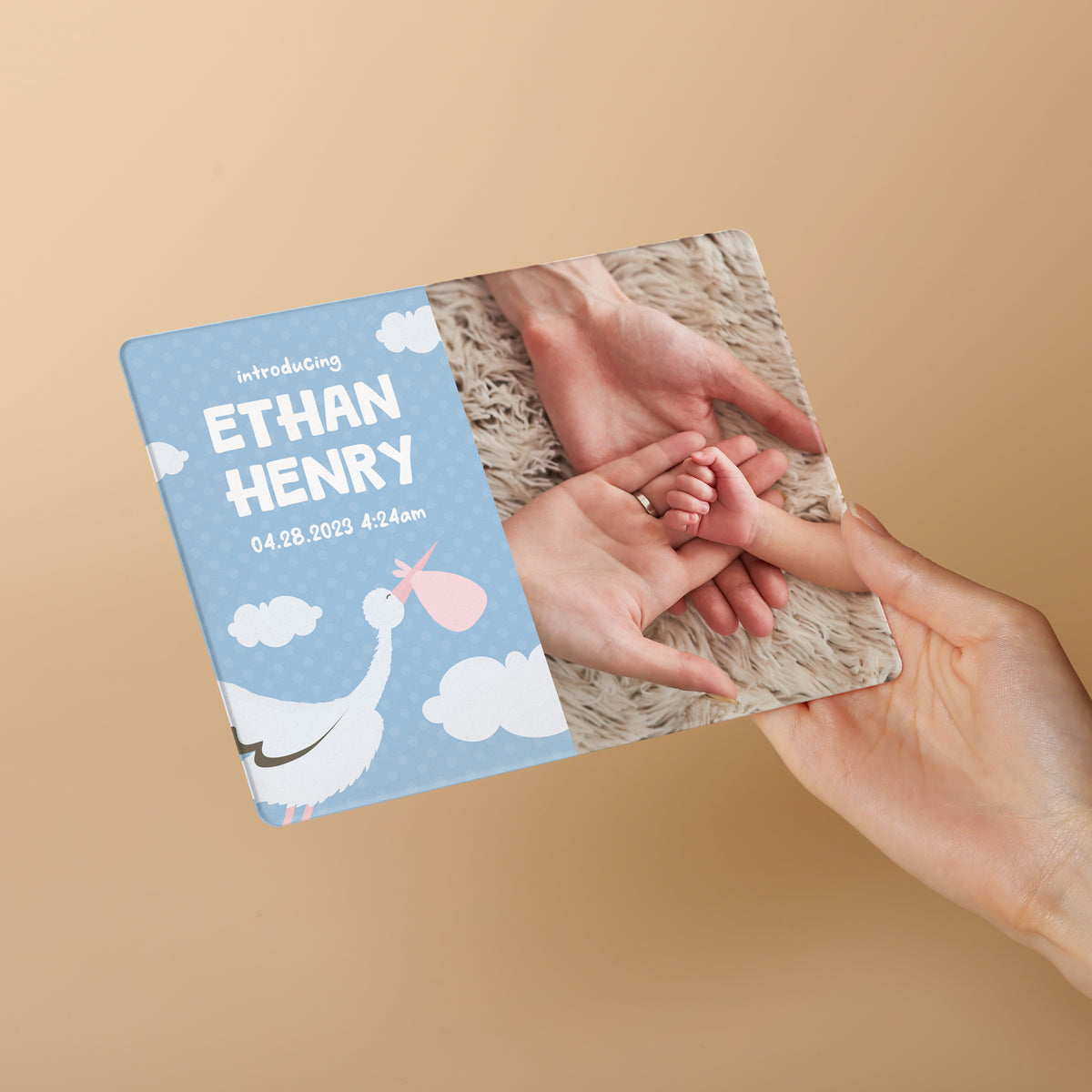Stork Delivery Birth Announcement Announcing Our Bundle of Joy