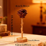 Personalized Wooden Rose Keepsake - Custom Engraved Gift for Her