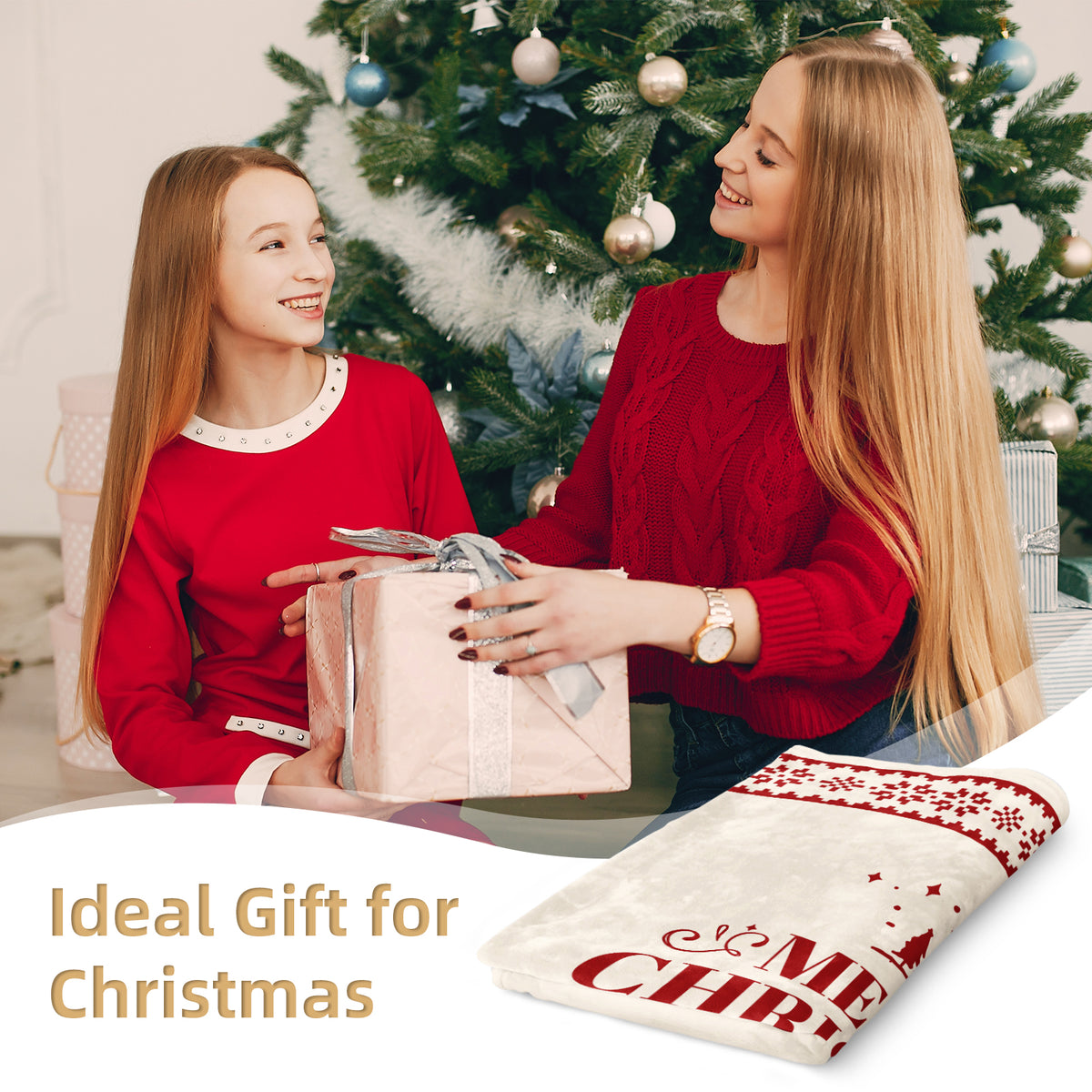 Merry Christmas Style Custom Name Blanket