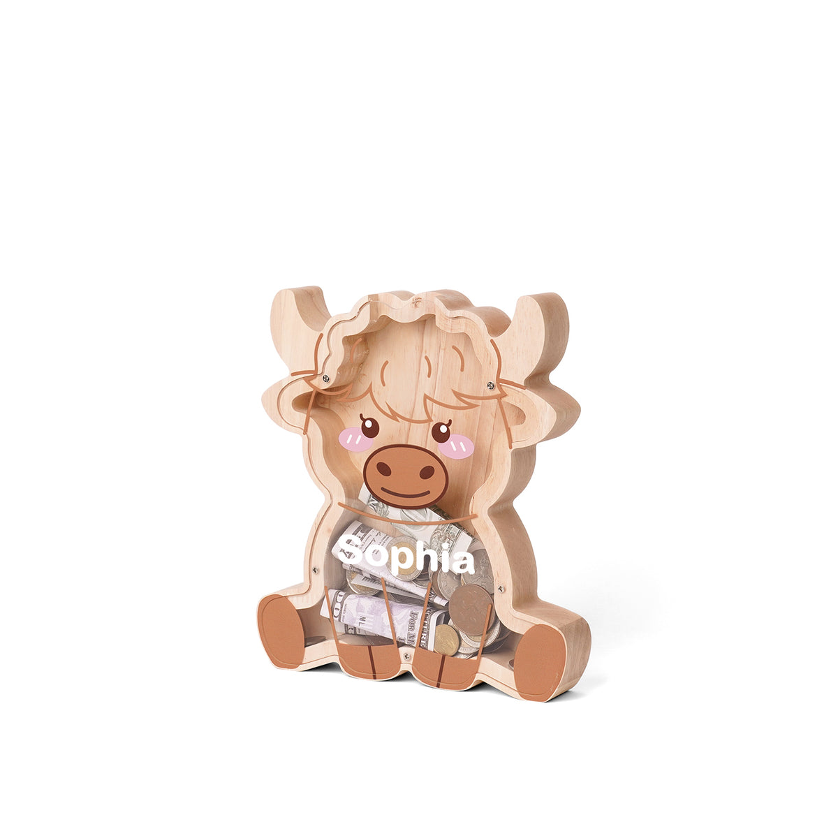 Wooden Cow Piggy Banks for Kids