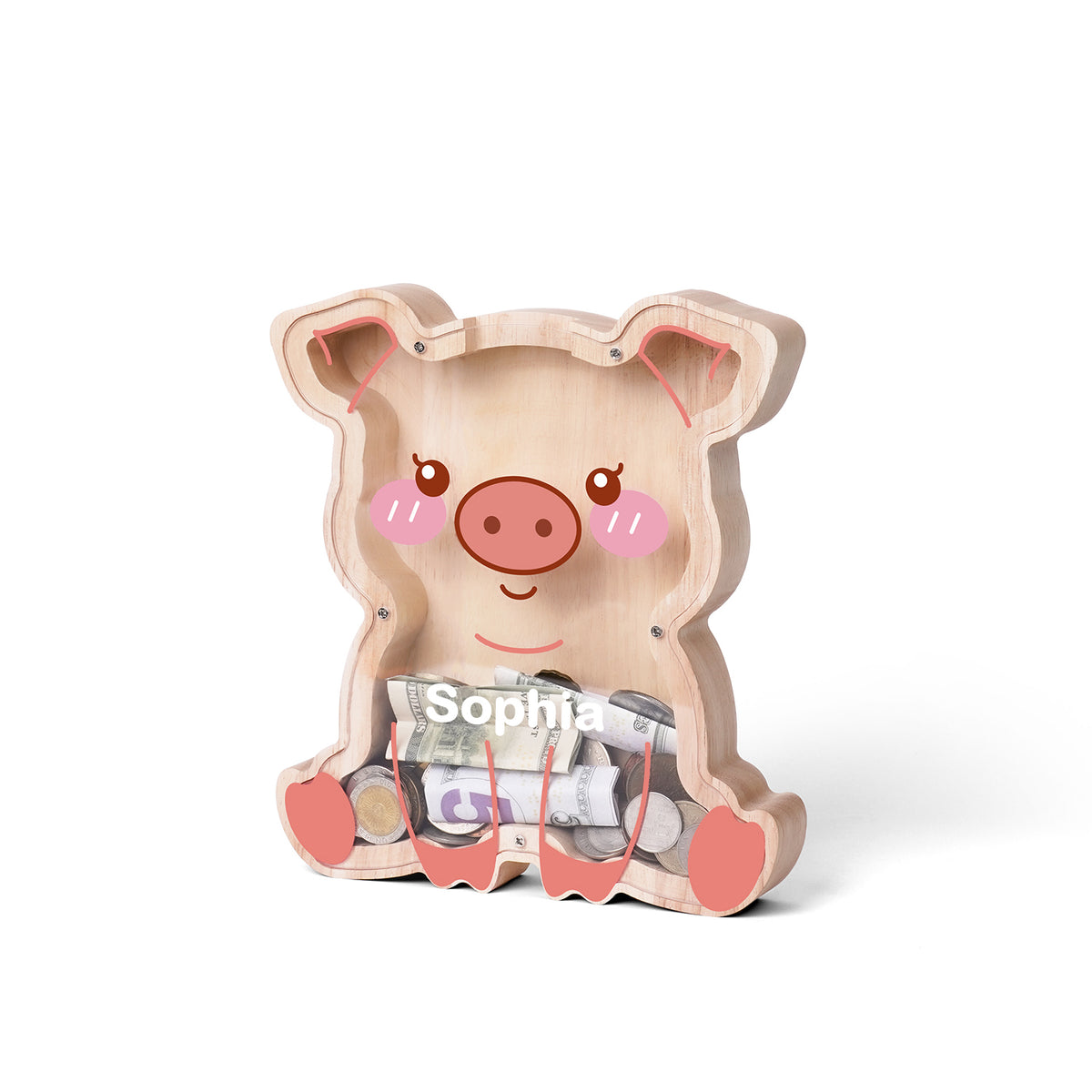 Wooden Piggy Banks for Kids