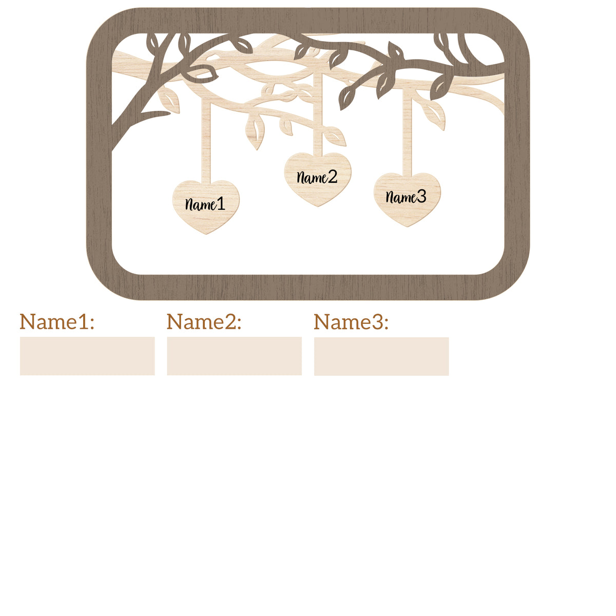 Personalized Family Tree w/Names - 2 Sizes Customized Wood Signs Decor Grandma Gifts, Birthday Gifts for Grandma Mom Grandparent, Custom Family Wooden Desk Table Sign Art Decorations