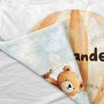 Personalized Hot Air Balloon Baby Shower Gift Custom Name Blanket