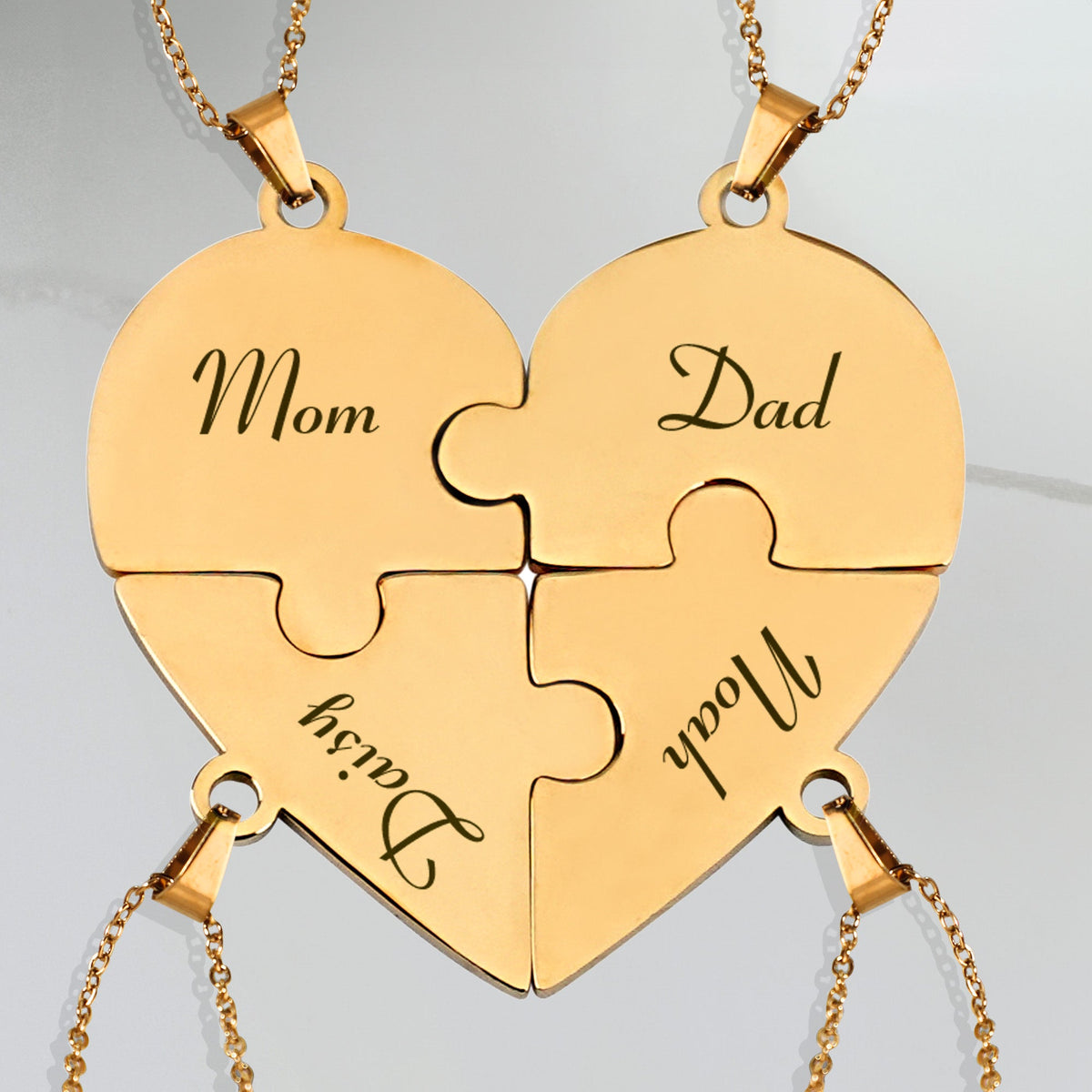 Personalized Puzzle Heart Necklace