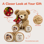 Personalized Photo Teddy Bear with Bouquet Options
