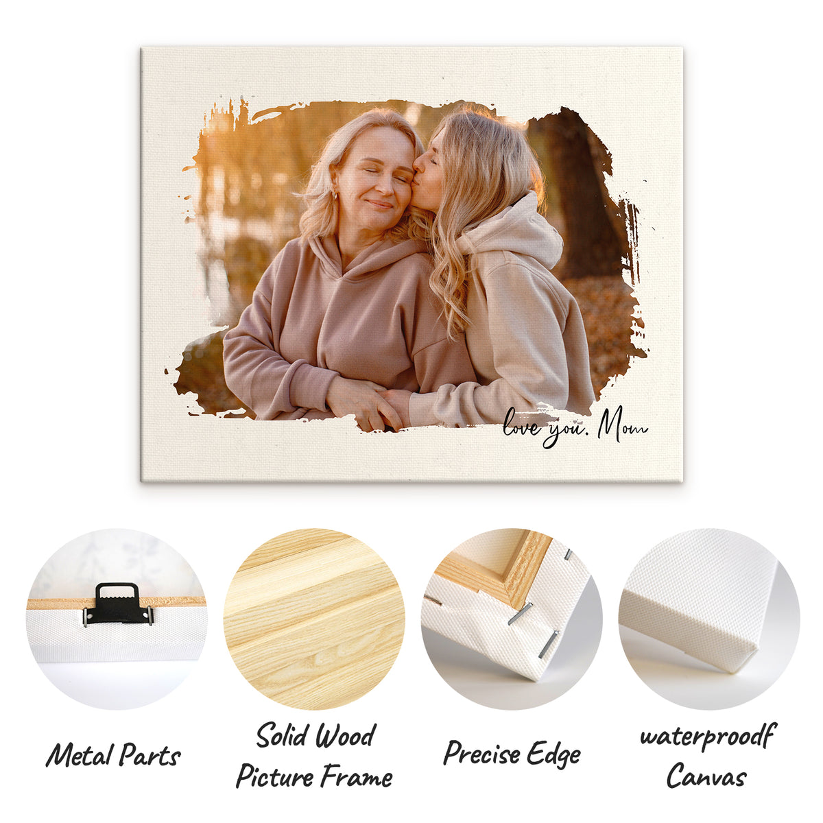 Made especially for Mother's Day, your photo on premium canvas with an expertly handcrafted pine frame.