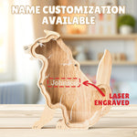 Wooden Dog Piggy Banks for Kids, Personalized Dog Coin Bank with Name, Custom Gifts for Kids Birthday & Decor, Wooden Cashbox Money Jar Educational Toy for Boys Girls