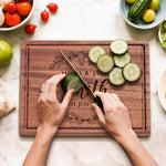 Personalized Wood Cutting Board – Custom Engraved with Names Dates – Gift for Weddings, Anniversaries, Housewarmings. Functional Serving Platter (11x8.3 Inches)