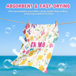 Personalized Kids Hooded Beach Towel for 3-8 Years Girls Boys Pink Flower&Tropical Fish