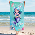 Personalized Kids Beach Towels with Names - 6 Sizes, Cotton/Poly