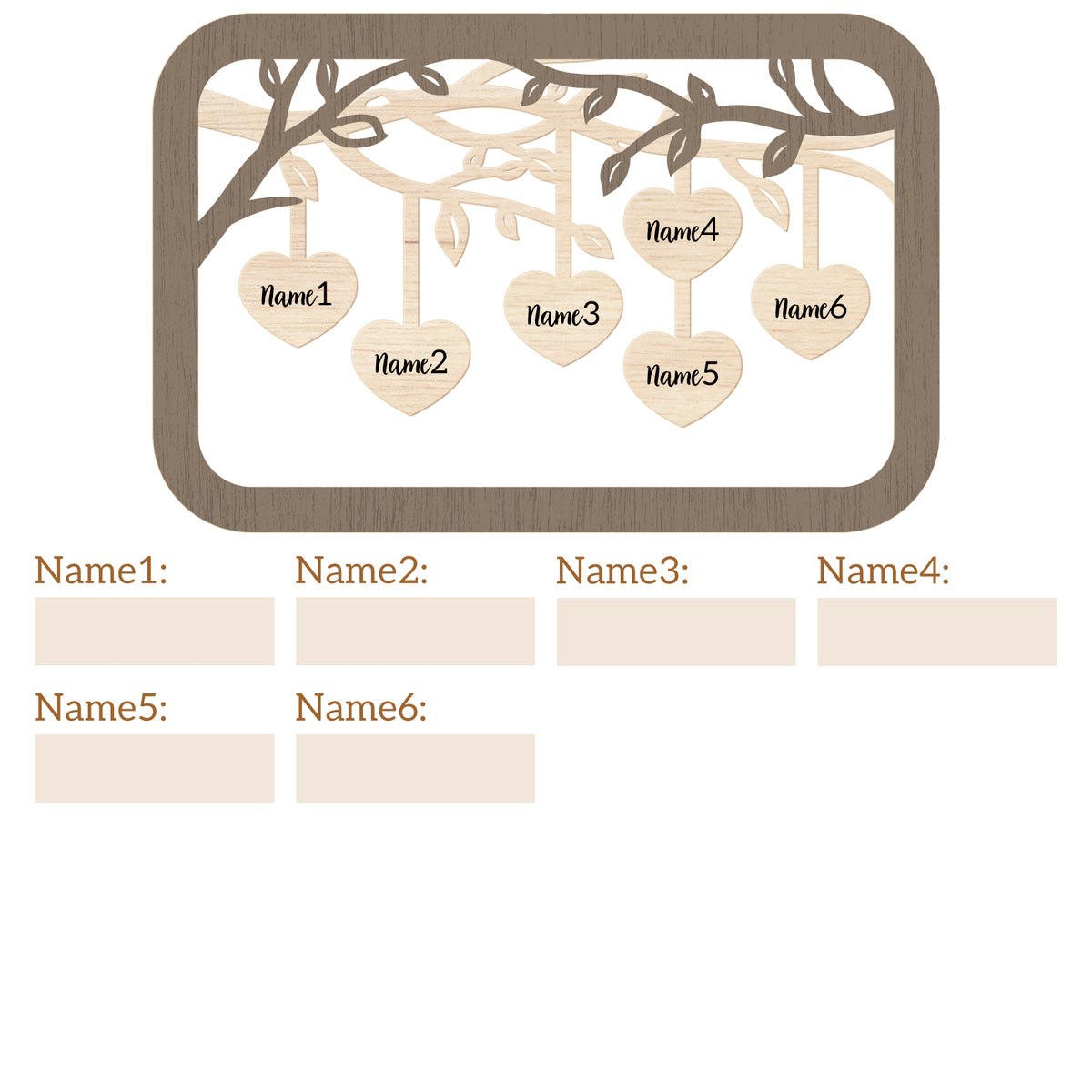 Personalized Family Tree w/Names - 2 Sizes Customized Wood Signs Decor Grandma Gifts, Birthday Gifts for Grandma Mom Grandparent, Custom Family Wooden Desk Table Sign Art Decorations