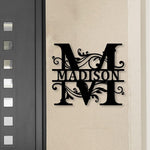 Personalized Family Name Metal Sign-Monogram Wall Decor