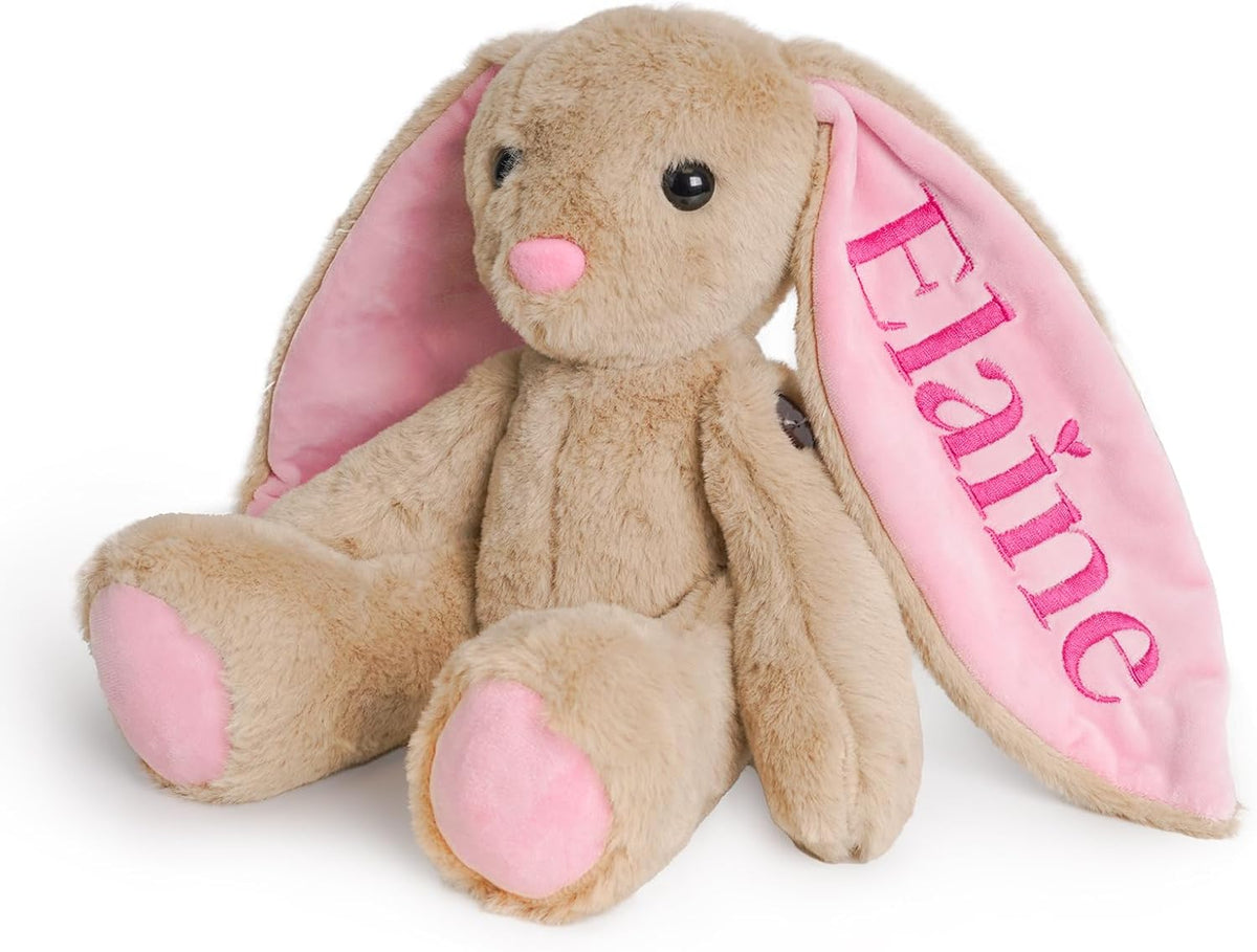 Pink · Personalized Name Embroidered Bunny Plush