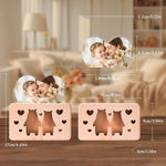 Personalized Mothers Gifts for Mom, Custom Night Light with Photo Frame, Memorial Picture Frames with Customized Wooden Base, Mother's Day Anniversary Birthday Gifts for Mom Kids Couples (Bear)