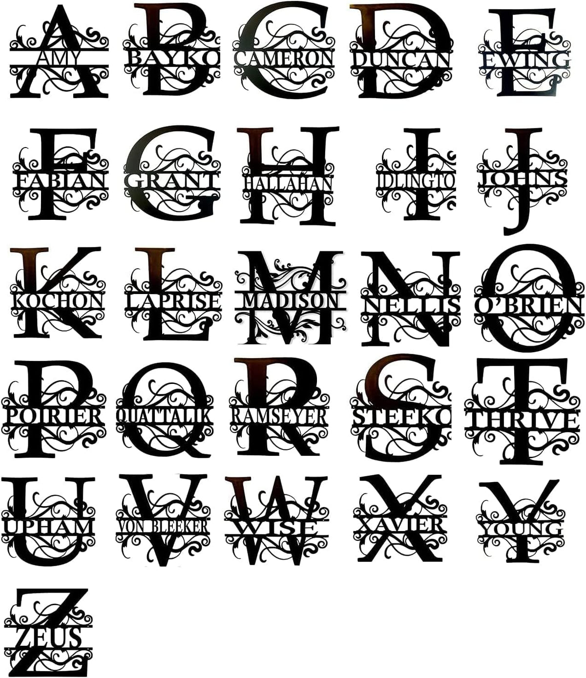 Personalized Family Name Metal Sign-Monogram Wall Decor