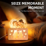 Personalized Mothers Gifts for Mom, Custom Night Light with Photo Frame, Memorial Picture Frames with Customized Wooden Base, Mother's Day Anniversary Birthday Gifts for Mom Kids Couples (Bear)
