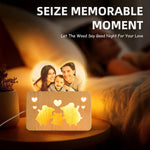 Personalized Mothers Gifts for Mom, Custom Night Light with Photo Frame, Memorial Picture Frames with Customized Wooden Base, Mother's Day Anniversary Birthday Gifts for Family Kids Couples (Piggy)