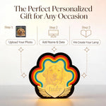Custom Pet Memorial Night Light – Personalized 3D Printed Dog & Cat Photo Lamp with Rainbow Bridge & Angel Wings – Sympathy Gift for Pet Loss, Warm Bedside Decor, USB Powered (8 x 7.6 Inch)