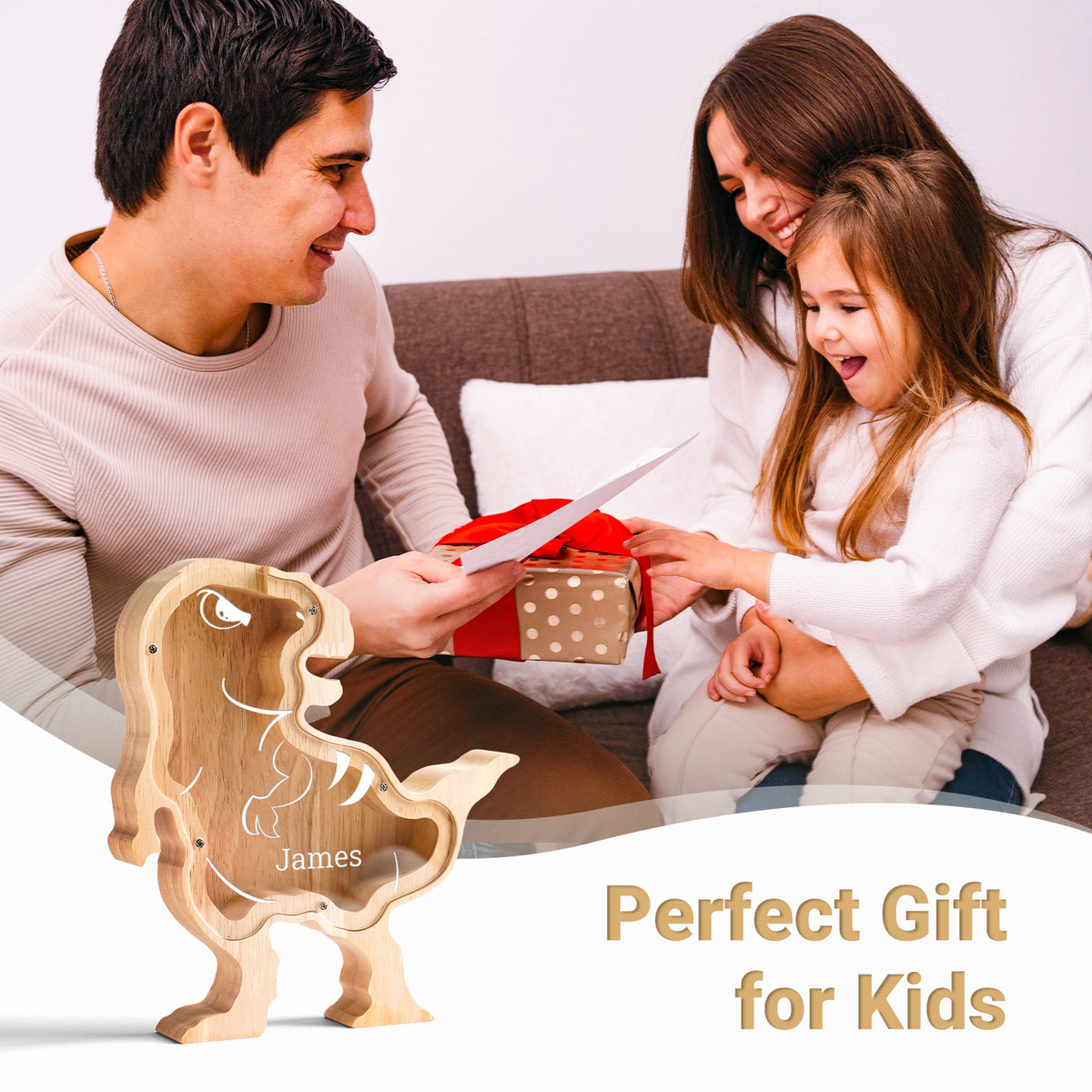 Personalized Wooden Dinosaur Piggy Banks for Kids - Ideal Birthday Gifts, Decor & Educational Toys