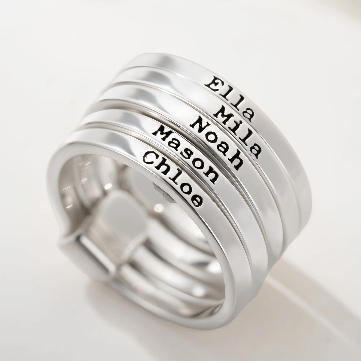 Personalized Name Stacking Rings