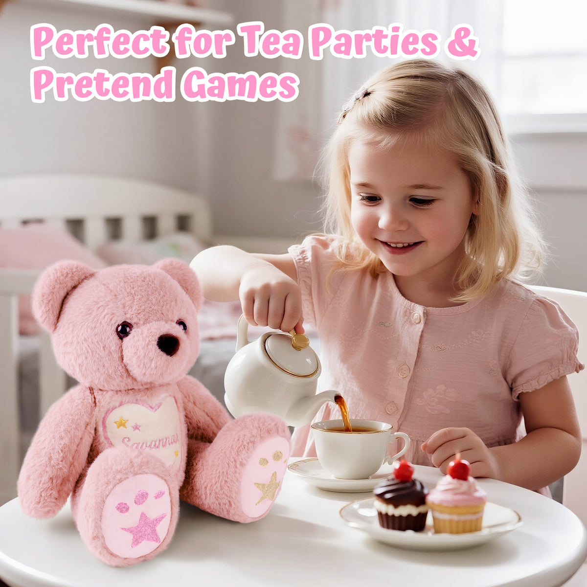 Starlight Teddy Bear 14” - Pink - Personalized Gift