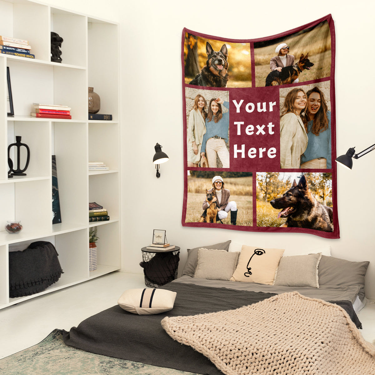 Personalised 6 Family Photos Soft Throw Blanket Gift for Mom Grandma Dad