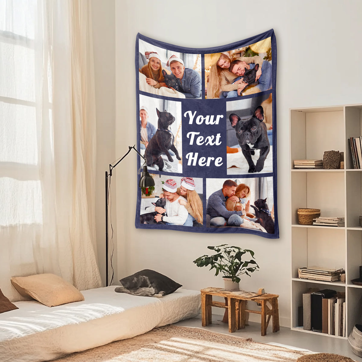 Personalised 6 Family Photos Soft Throw Blanket Gift for Mom Grandma Dad