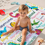 Personalized Kids Beach Towels with Names - 6 Sizes, Cotton/Poly