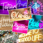 Custom LED Neon Signs for Wall Decor, 12 Colors w/Remote