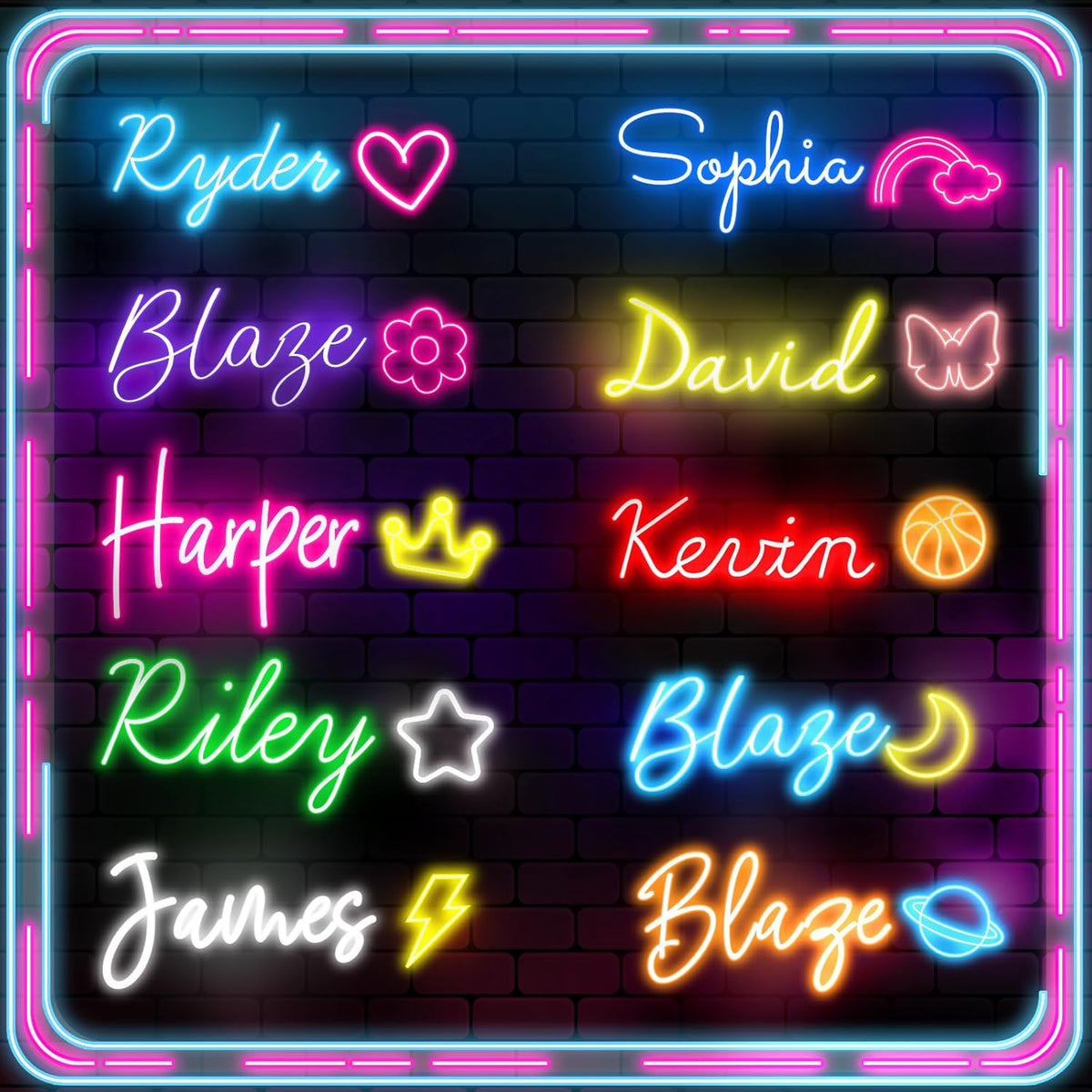 Custom LED Neon Signs for Wall Decor, 12 Colors w/Remote