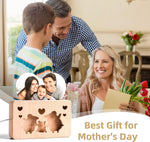 Personalized Mothers Gifts for Mom, Custom Night Light with Photo Frame, Memorial Picture Frames with Customized Wooden Base, Mother's Day Anniversary Birthday Gifts for Family Kids Couples (Piggy)