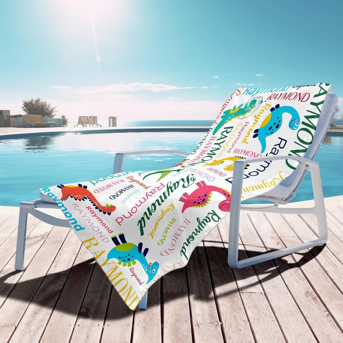 Personalized Kids Beach Towels with Names - 6 Sizes, Cotton/Poly