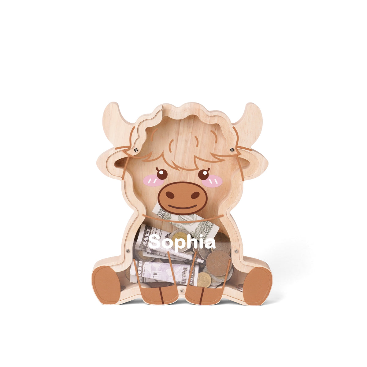 Wooden Cow Piggy Banks for Kids