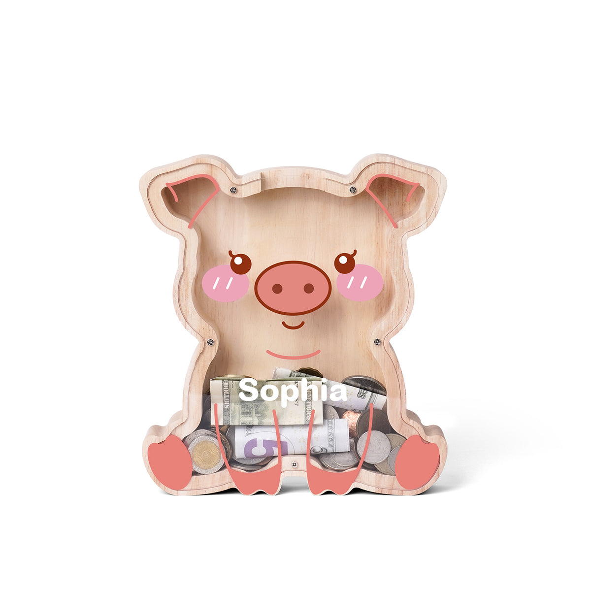 Wooden Piggy Banks for Kids