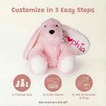Customizedbee Personalized Stuffed Dog with Name, Embroidered Ear (Name/Date/Text), Soft Plush Puppy, 10/12.5/16 Inches, Easter Basket Gift for Toddlers Kids, Baby Shower Birthday Gift
