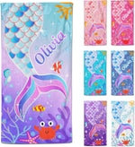 Personalized Kids Beach Towels with Names - 6 Sizes, Cotton/Poly