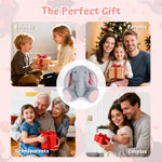 Personalized Elephant Stuffed Animal with Name & Date - Grey/Pink Elephant Toy