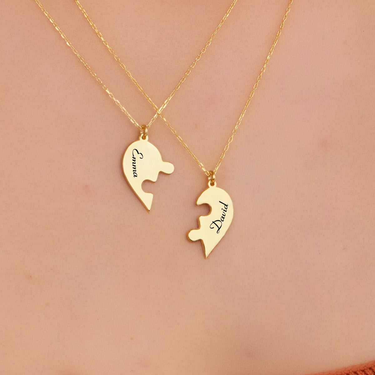 Personalized Puzzle Heart Necklace