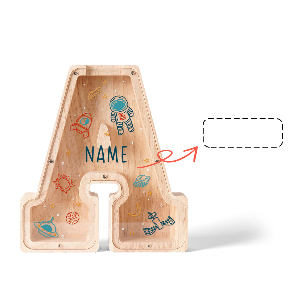 Personalized Wooden Letter Piggy Bank-Good Gift For Kids