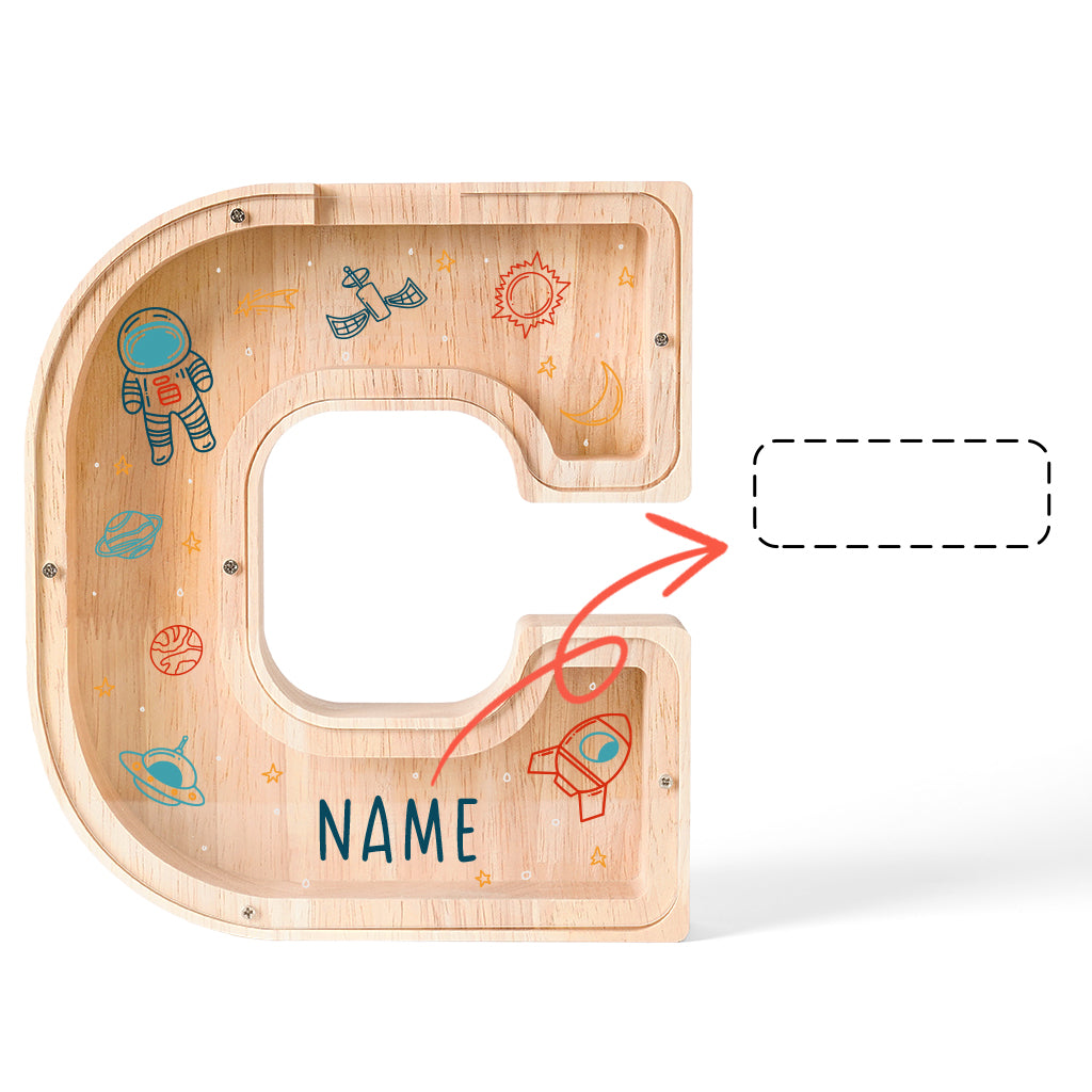 Personalized Wooden Letter Piggy Bank-Good Gift For Kids