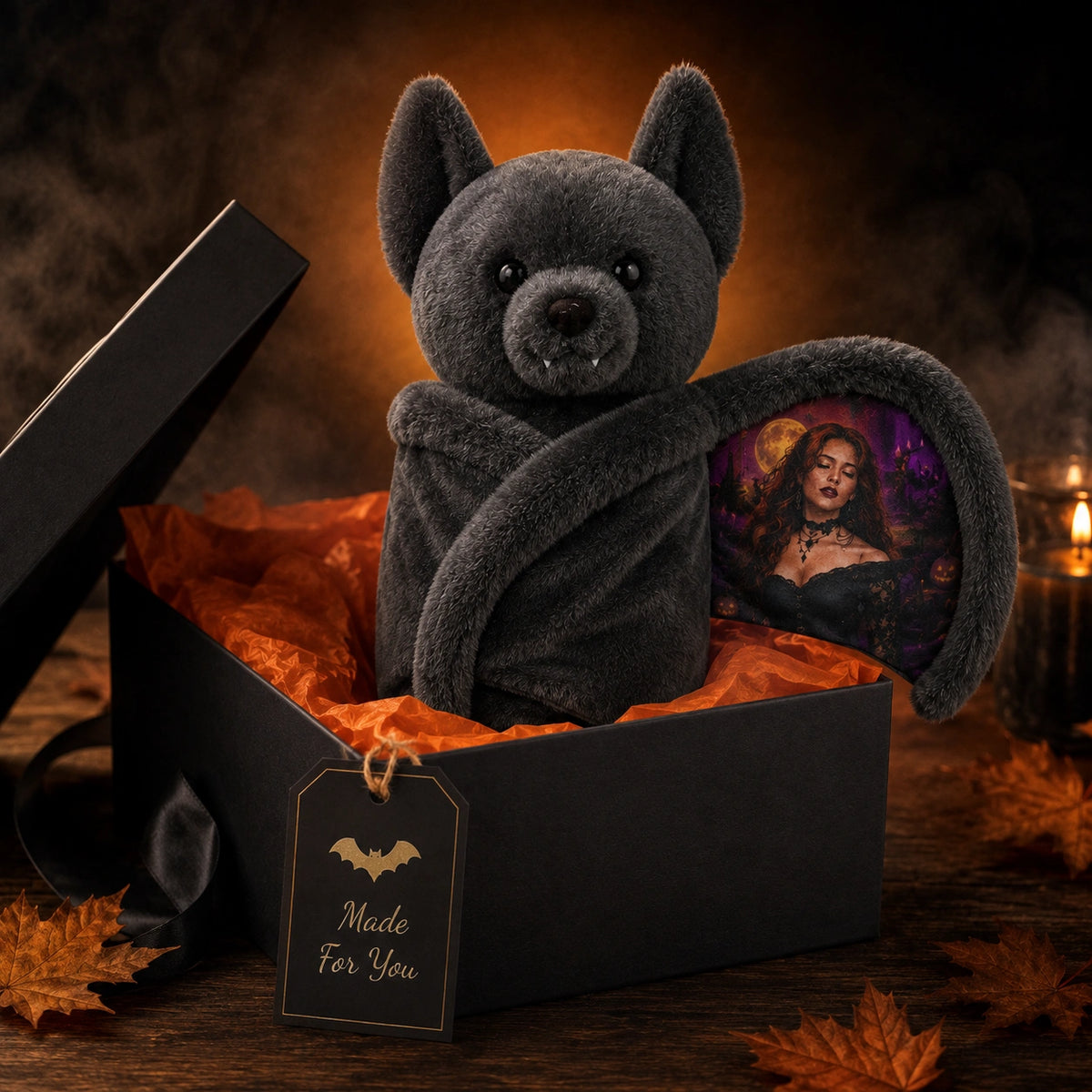 Personalized Halloween Bat Bear Plush 🦇🧸