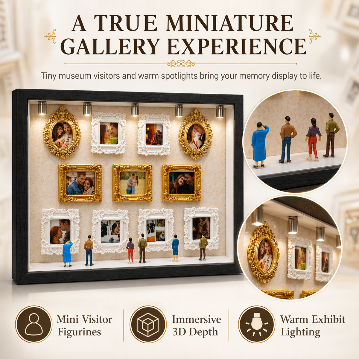 Marco del Museo de Nosotros, regalo personalizado para parejas, lindos regalos en miniatura para museos, regalo significativo, regalo de aniversario para San Valentín.