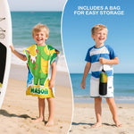 Personalized Beach Towels for Kids Green Dinosaur&Pink Mermaid