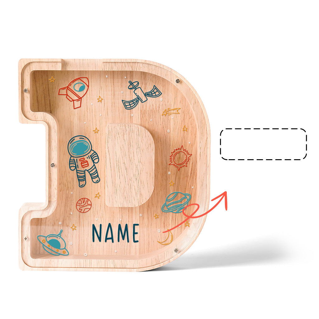 Personalized Wooden Letter Piggy Bank-Good Gift For Kids