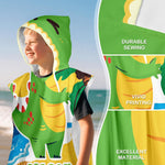 Personalized Beach Towels for Kids Green Dinosaur&Pink Mermaid