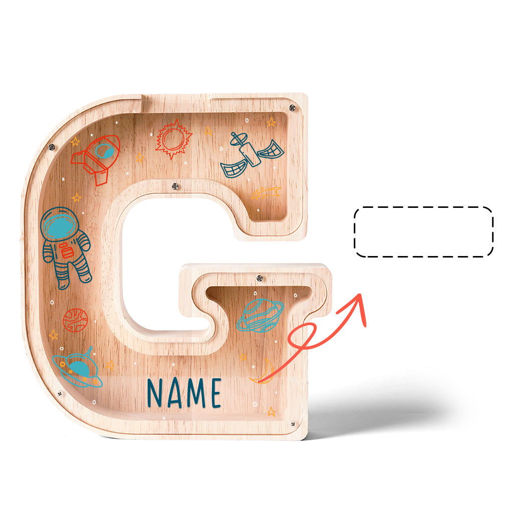 Personalized Wooden Letter Piggy Bank-Good Gift For Kids