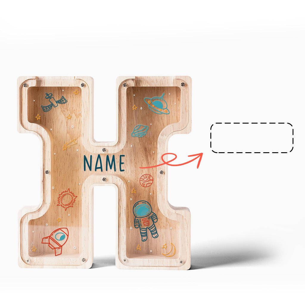 Personalized Wooden Letter Piggy Bank-Good Gift For Kids