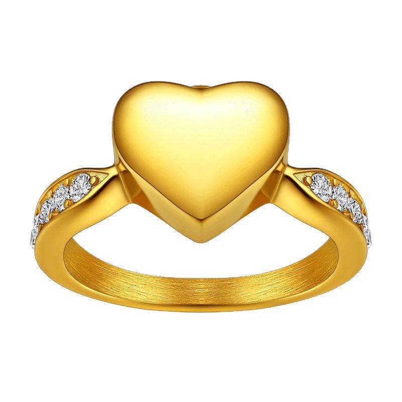 Personalized Name Date Memorial Heart Urn Ring