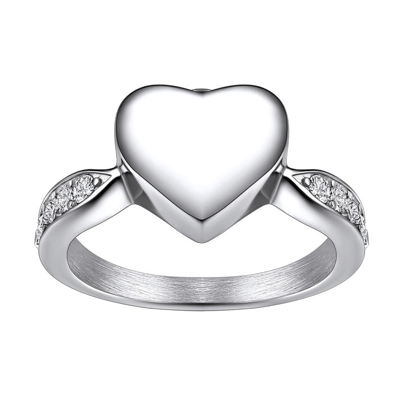Personalized Name Date Memorial Heart Urn Ring